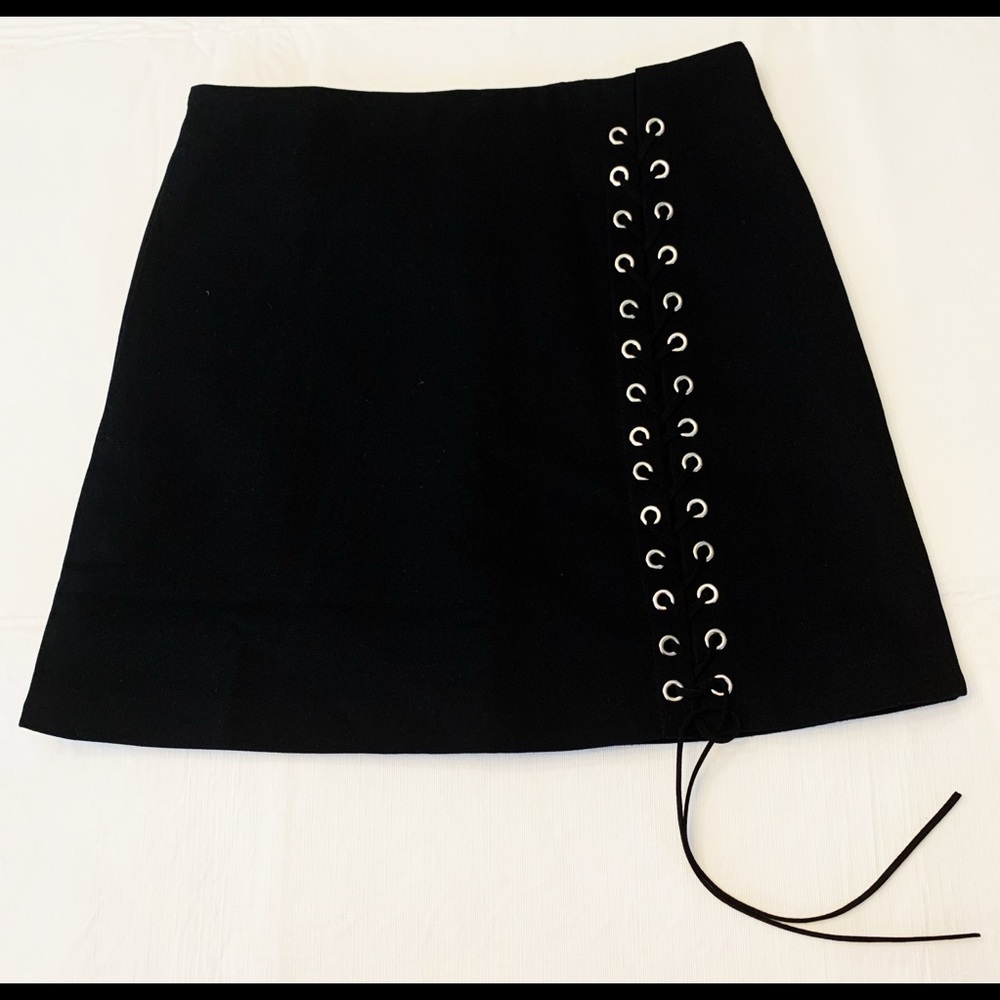 Black suede skirt